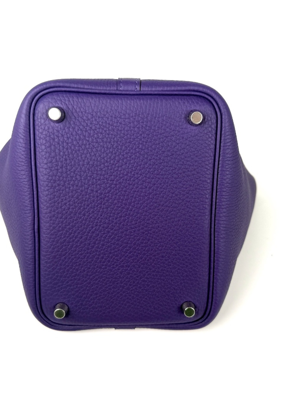 Authentic HERMES Picotin Lock 18 PM Purple Taurillon Clemence Satchel Top Handle - Picture 8 of 13
